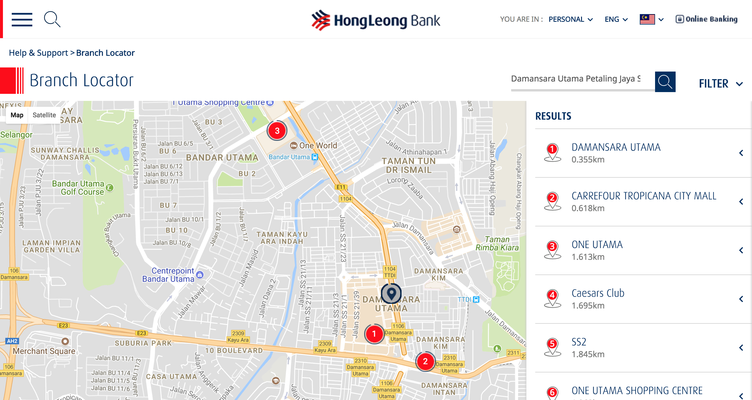 Hong Leong Bank   Branch Locator